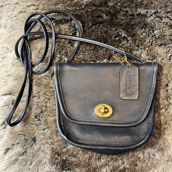 Coach Bags Vintage Coach 98s90s Everett Leather Crossbody Bag Blk Wbrass Hardware Poshmark